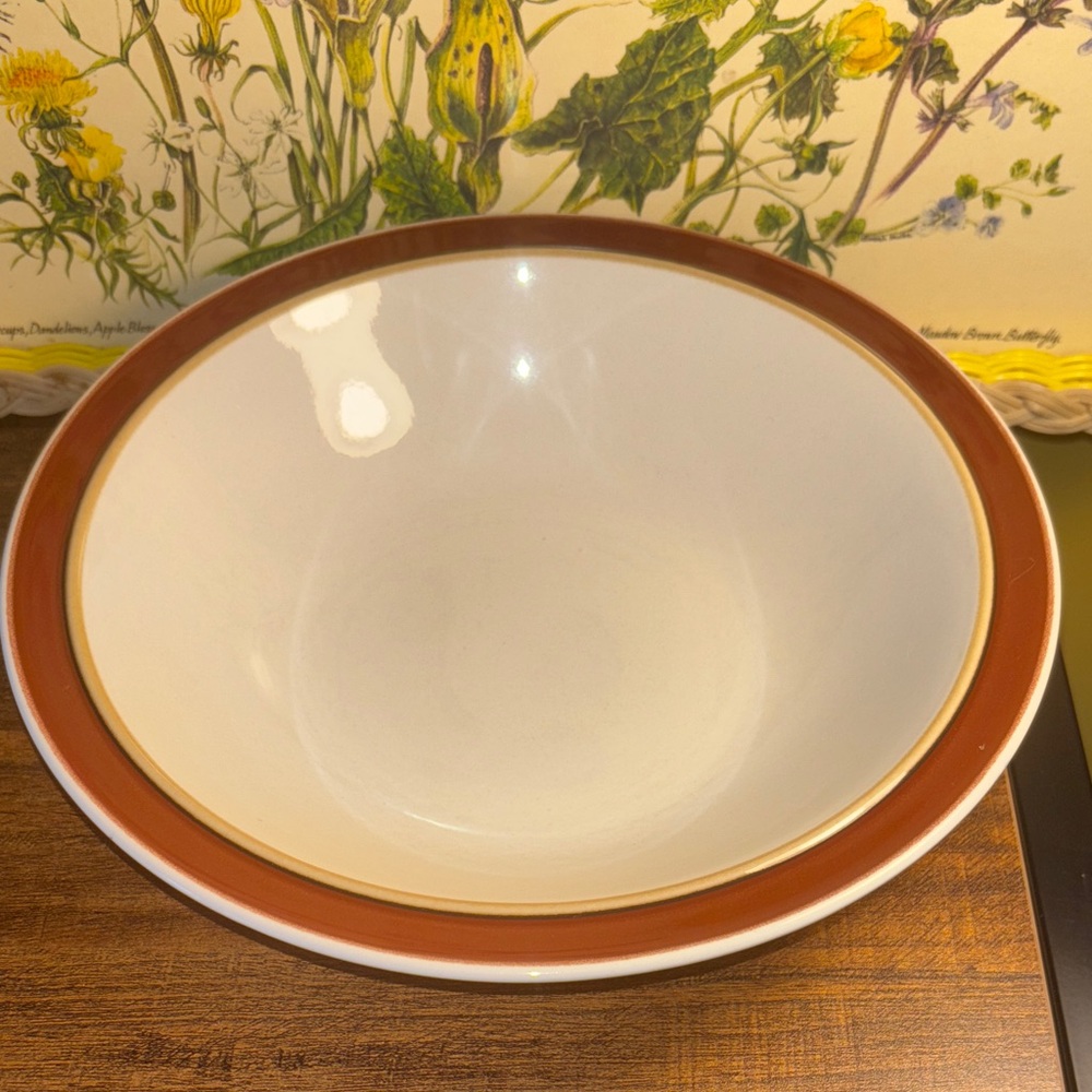 Classic White and Brown Ceramic Bowl